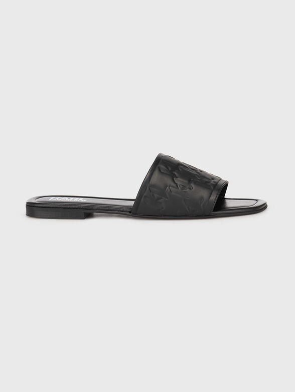BRIO leather slippers with monogram logo accent - 1