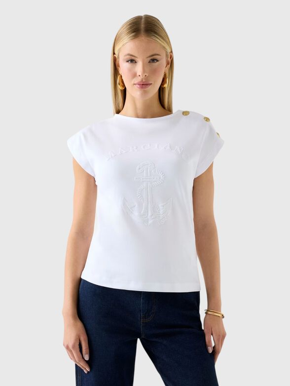 T-shirt with accent buttons - 1