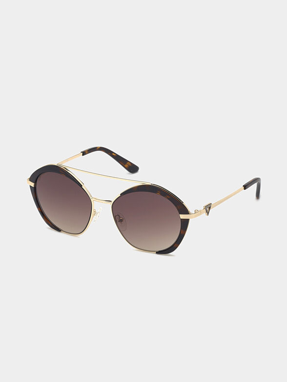 Sunglasses with brown glasses and gold frames - 1