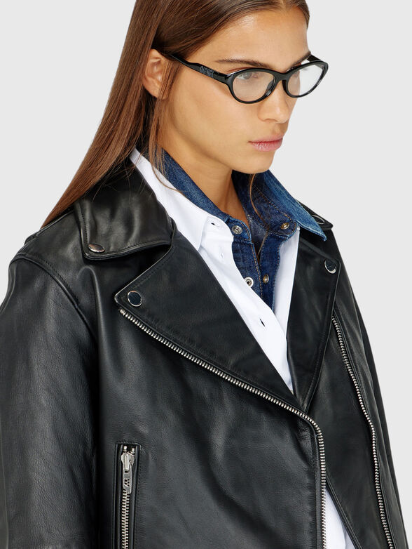 Black leather jacket - 4