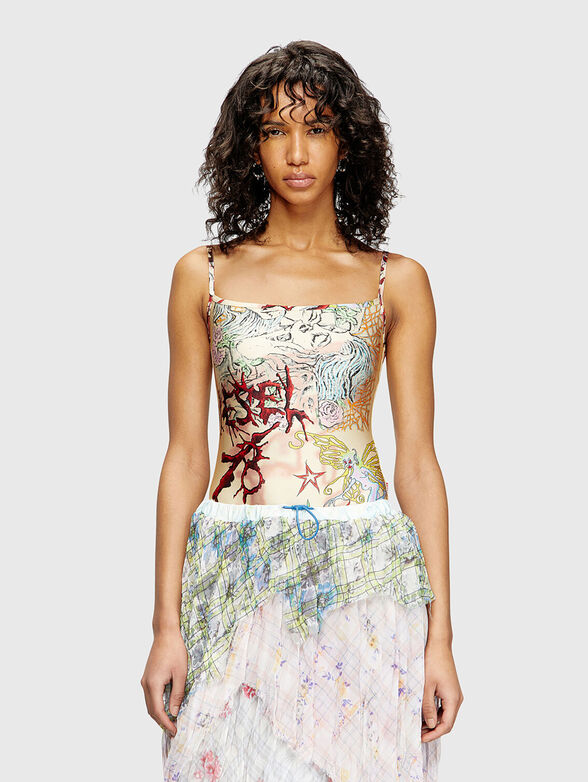 T-ASSA print bodysuit - 1