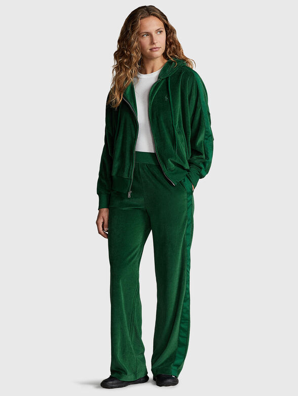 Green velvet sweatshirt - 1