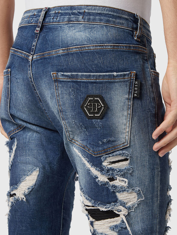 Black jeans with accent ripped details - 3