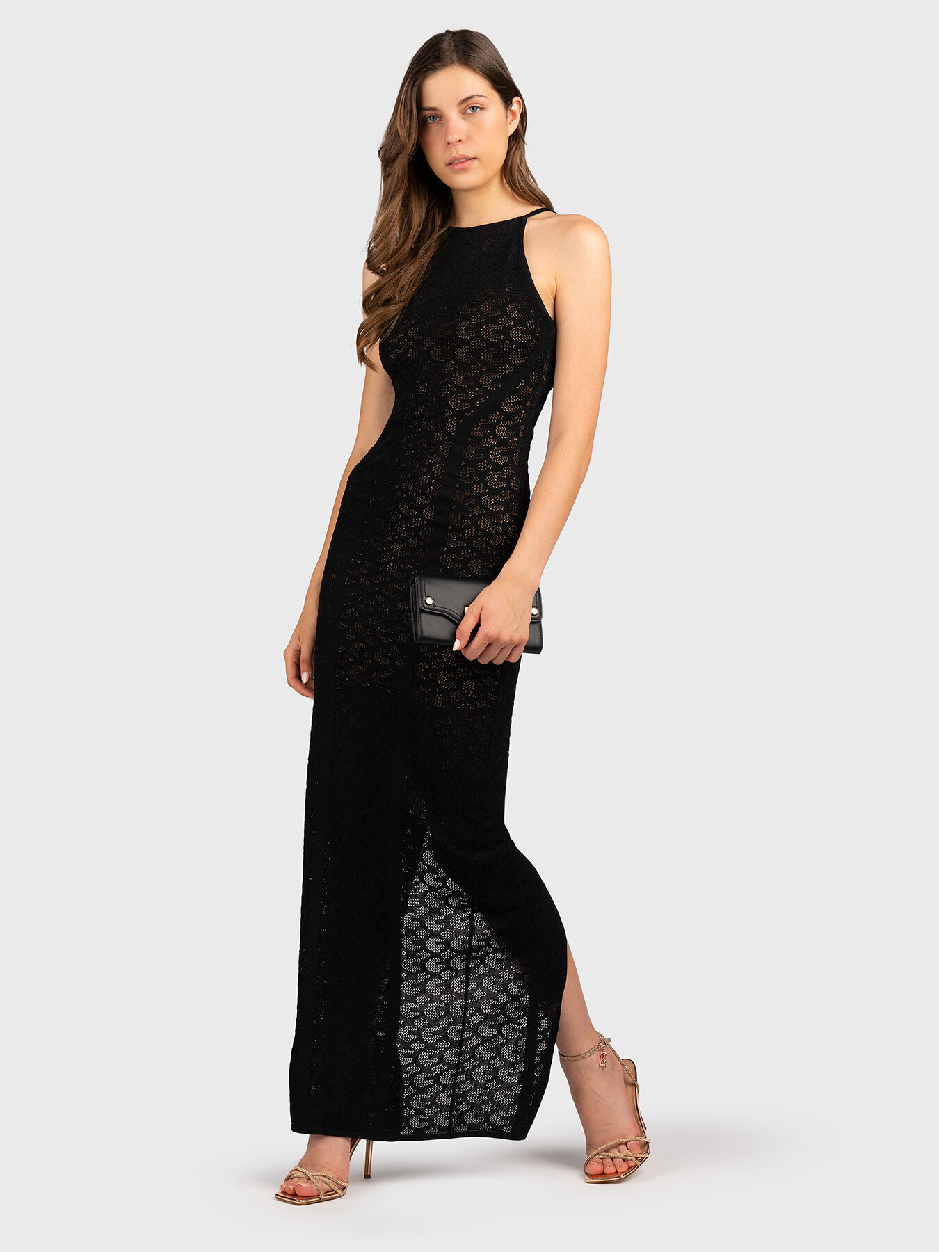 【T-ポイント5倍】 the on detail cut-out with dress maxi BELLE back GUESS brand ワンピース