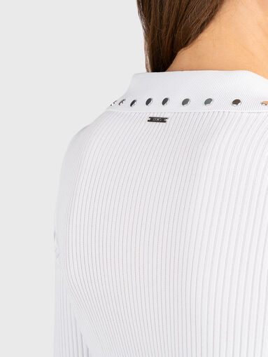Knit viscose blend polo shirt - 4