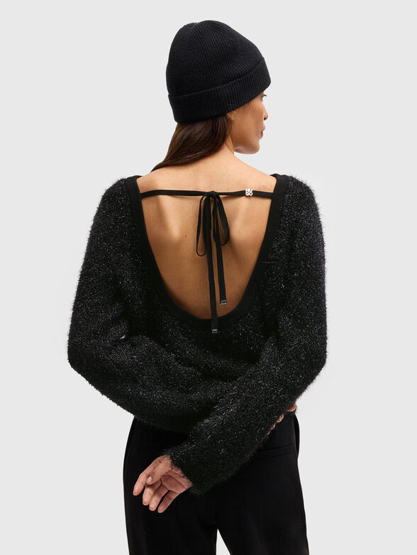 Fluffy sweater with a deep cut back - 2
