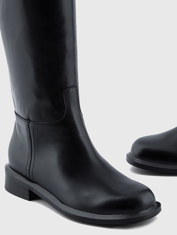Black leather boots - 4