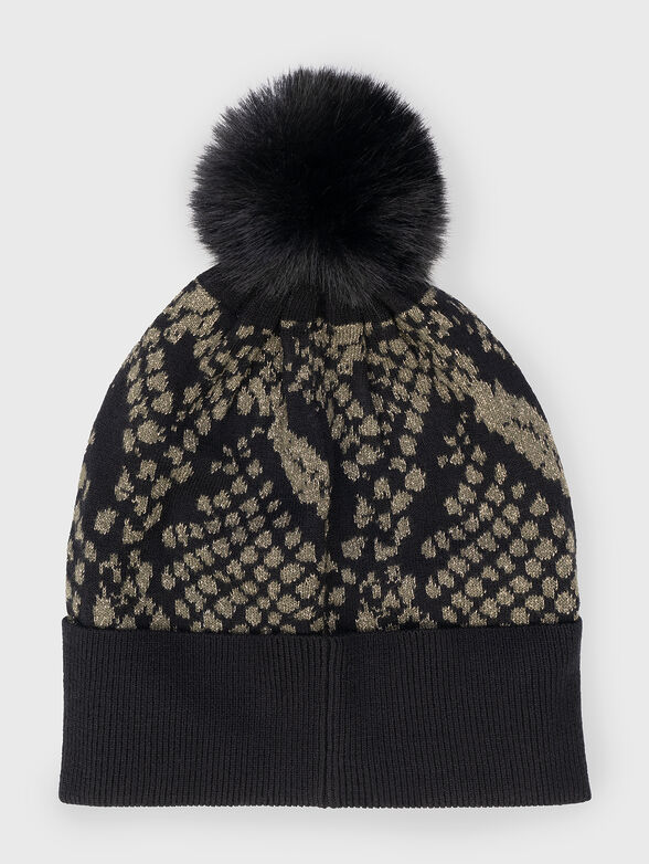 Knitted hat with animal print  - 2
