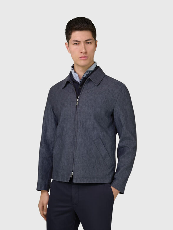 Dark blue linen jacket - 1