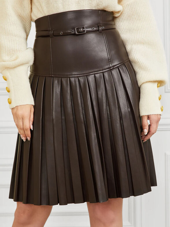 FOXTON faux leather pleated skirt - 4