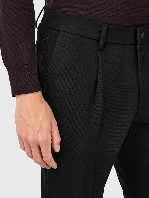Black wool blend trousers - 3