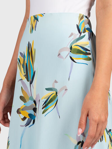 Midi skirt with floral print - 3