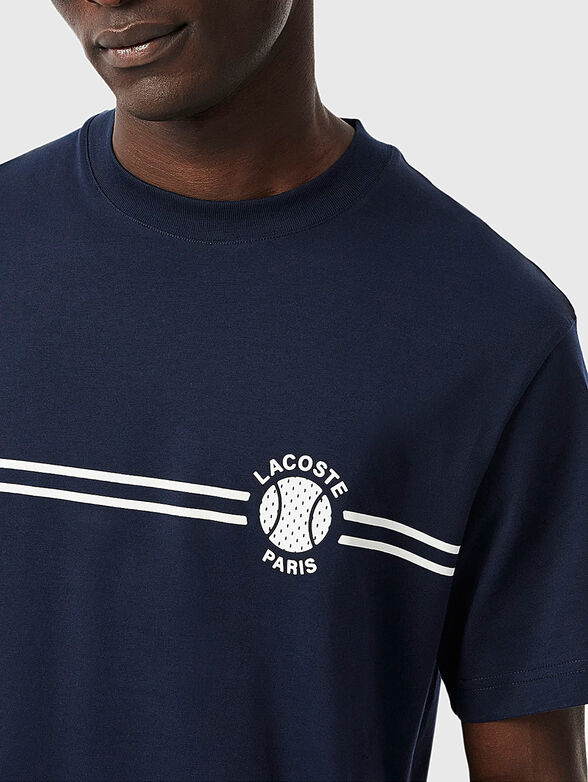 Cotton T-shirt in dark blue - 4