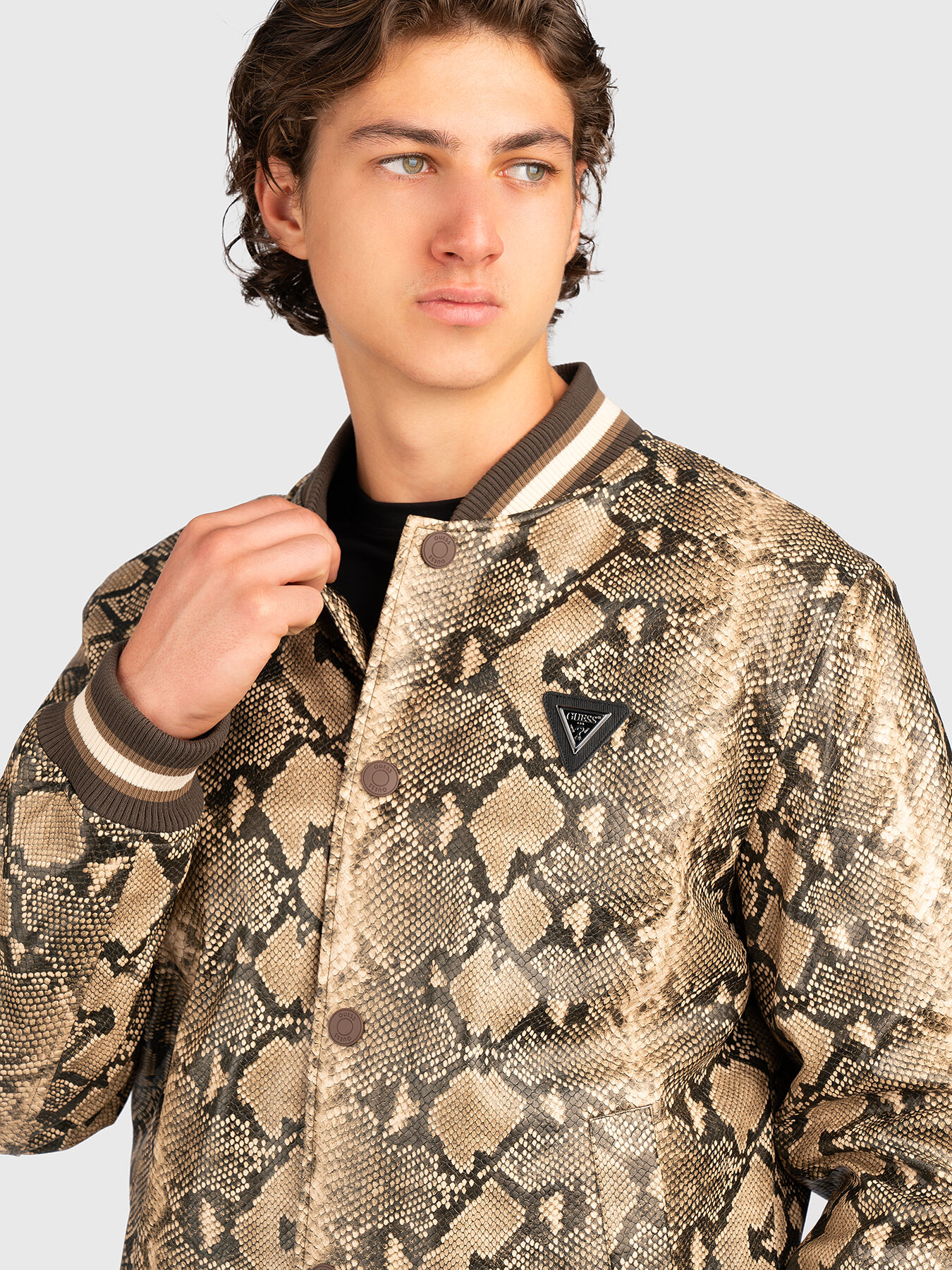 Snake print bomber hot sale