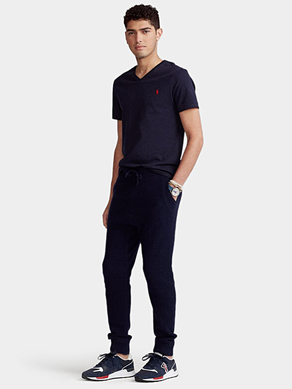 Cotton T-shirt with V-neck - 2