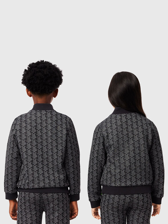 Black sweatshirt with geometric pattern  - 2