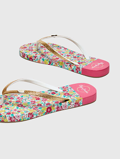 RAKE AURA Flip-flops with floral print - 4