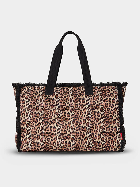 WILD CASHMERE beach bag with animal print - 1