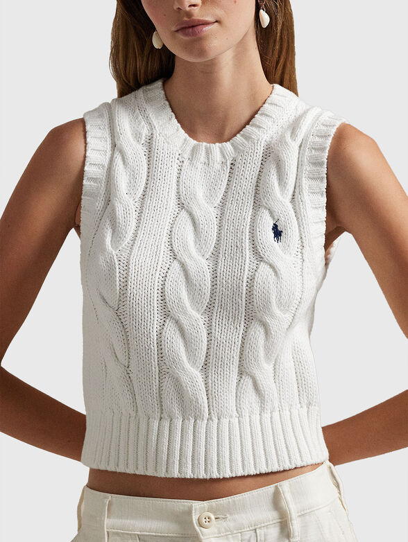 Knitted sweater with oval neckline and sleeves - 4