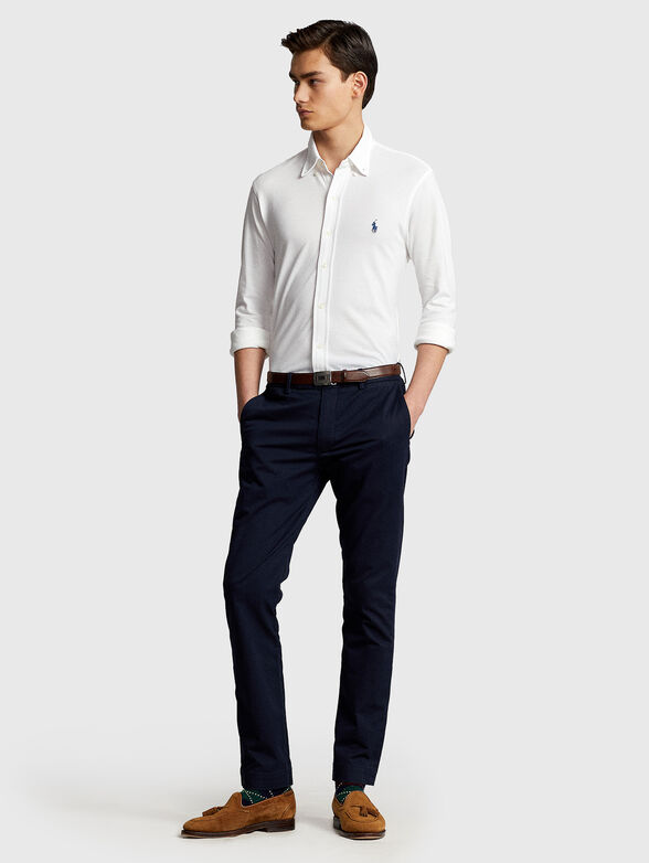Cotton shirt with logo embroidery - 2