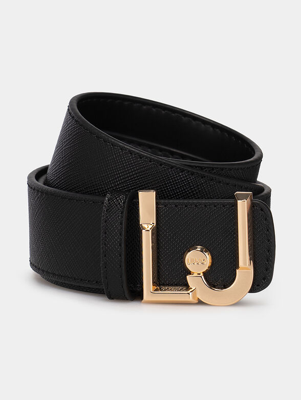 Belt with golden logo buckle - 1