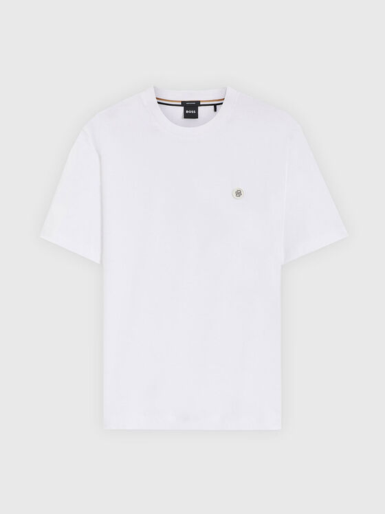 Тениска с овално деколте и монограмно лого - 1