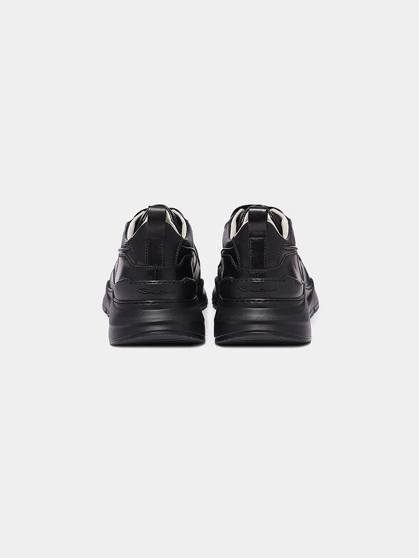 Black leather sneakers - 3