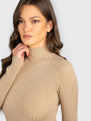 Polo neck sweater with lurex threads - 4