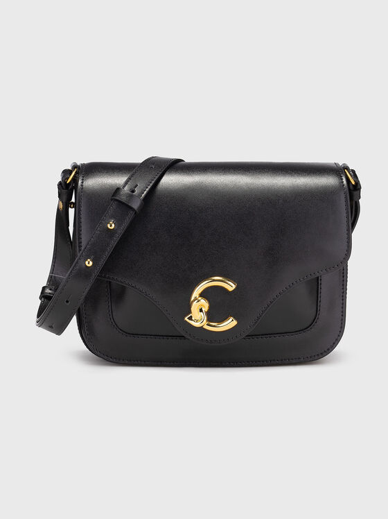 Leather crossbody bag with gold details - 1