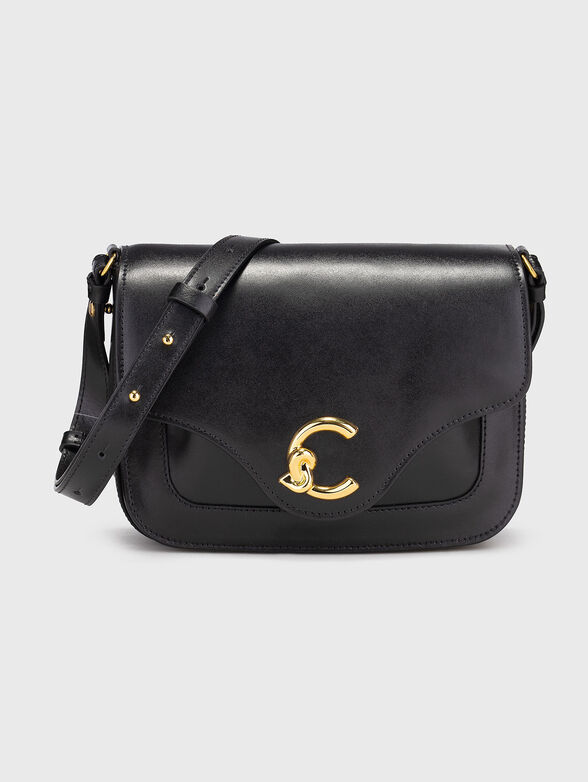 Leather crossbody bag with gold details - 1
