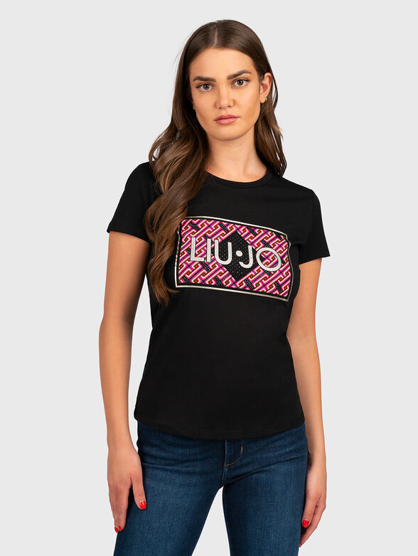 Black t-shirt with animal print  - 1