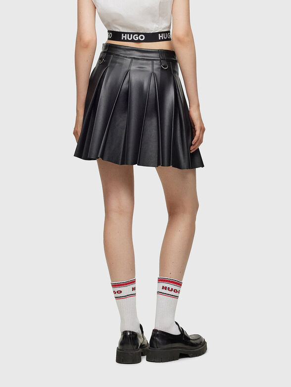 Pleated faux leather mini skirt - 2