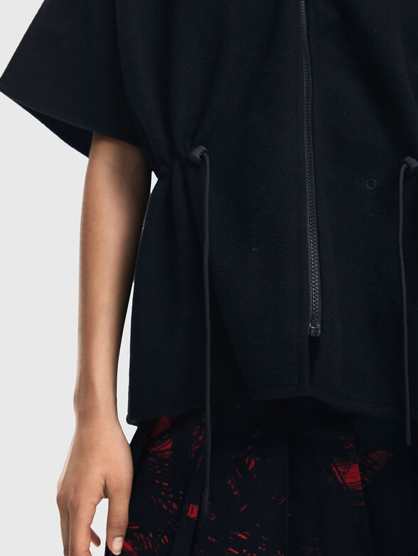 Black poncho with zip - 4