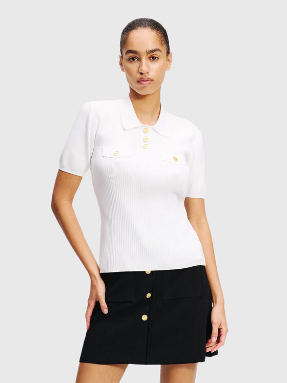 Polo shirt with gold buttons - 1