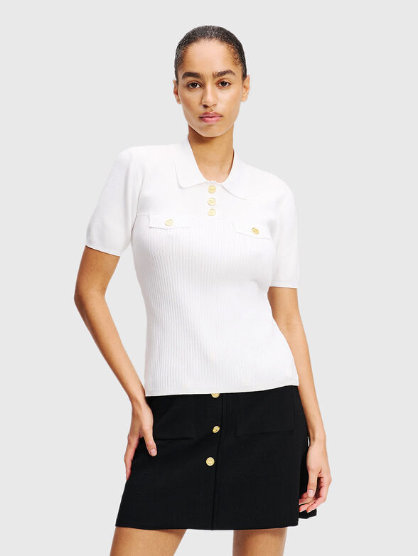 Polo shirt with gold buttons - 1