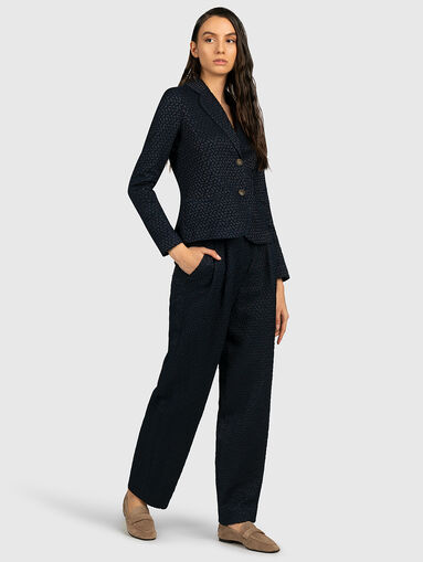 Embroidered pants in dark blue - 5