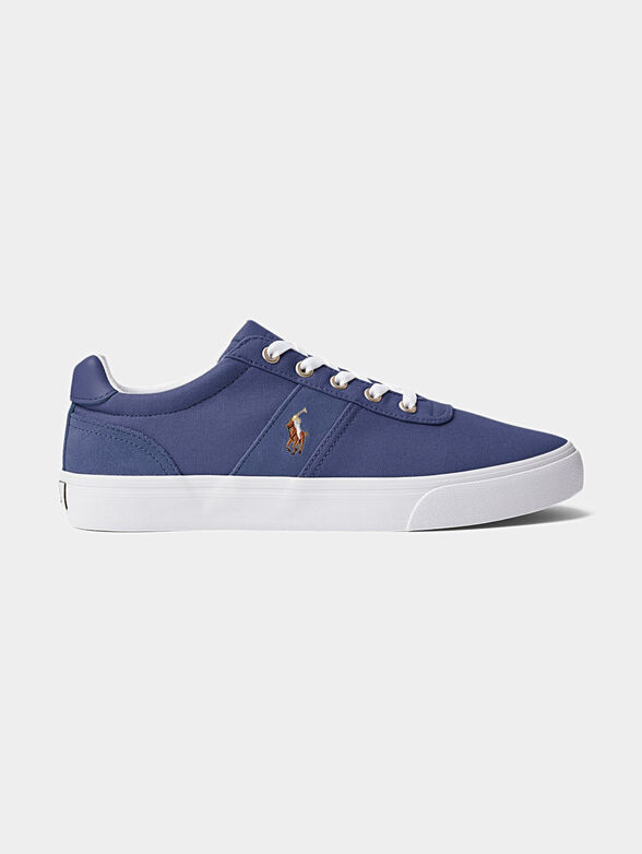 Sports shoes in blue color with logo accent - 1