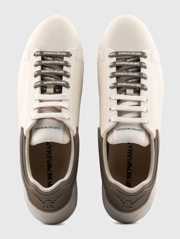Leather sneakers with logo - 6