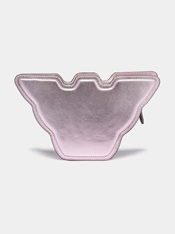 Розова чанта с метален ефект - 1