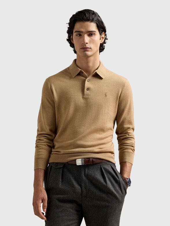 Wool sweater with classic collar - 1