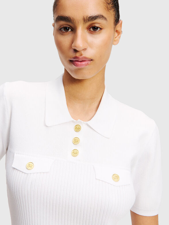 Polo shirt with gold buttons - 4