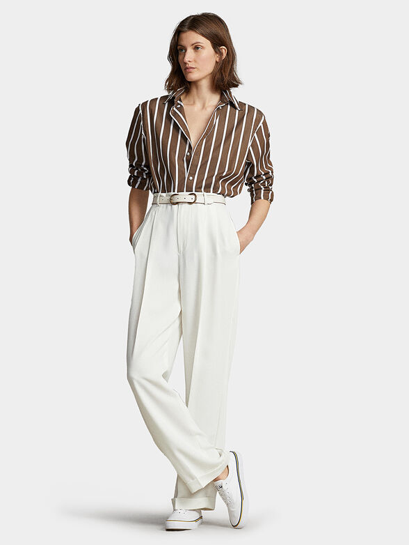 Brown striped shirt - 2