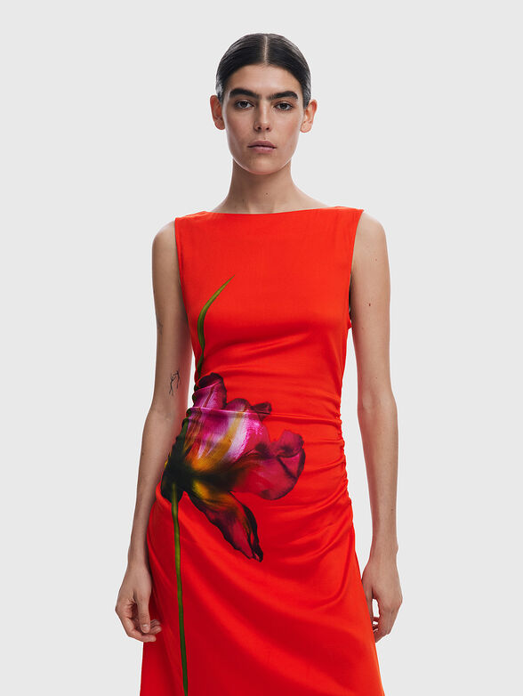 Red asymmetrical dress - 3