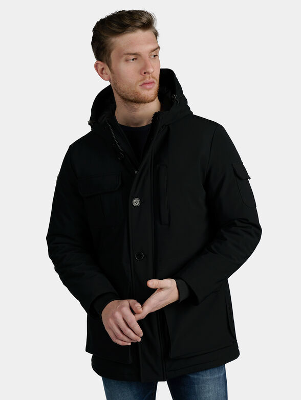 Padded parka jacket in black color - 1