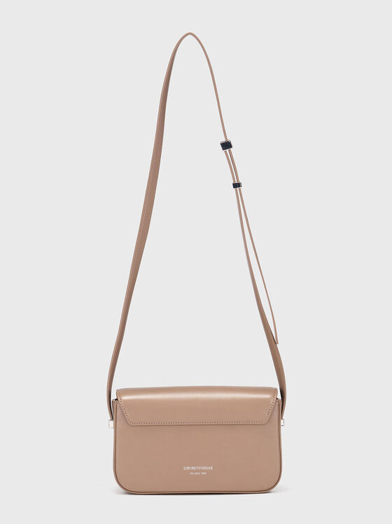 Бежова кросбоди чанта с лого - 2