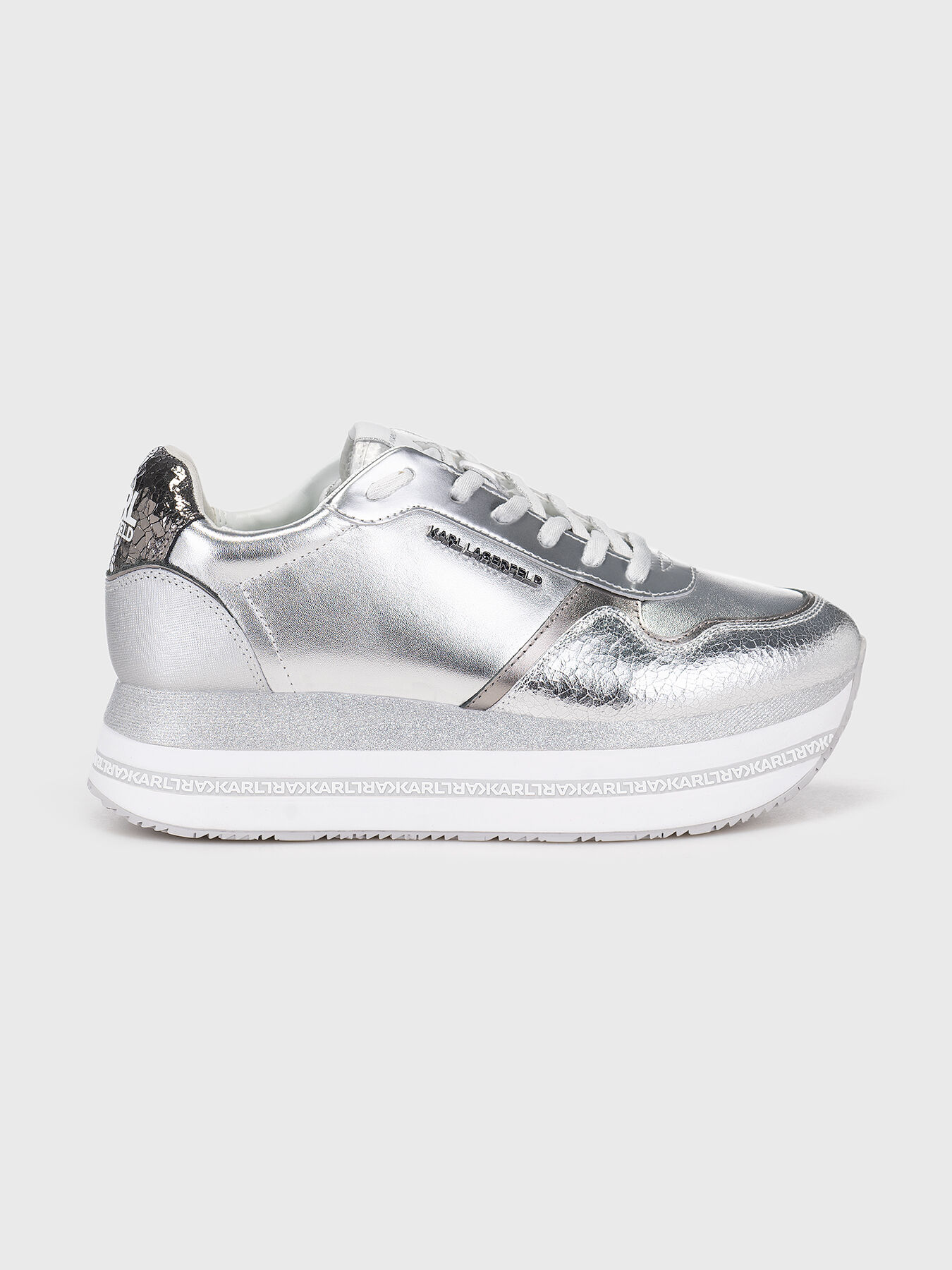 Karl lagerfeld silver sneakers new arrivals