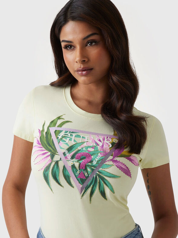 Light blue T-shirt with oval neckline - 4