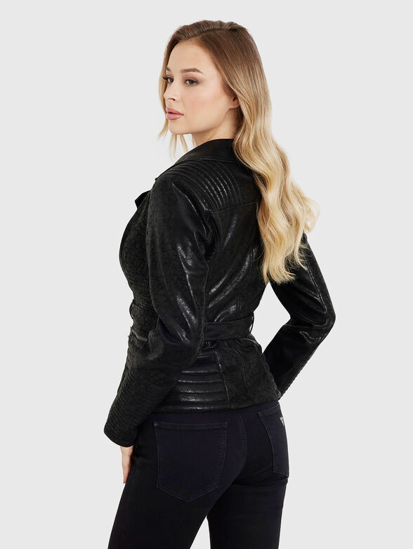 AGNES jacket in eco leather with belt - 3