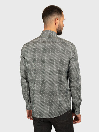 Checkered shirt with monogram print - 3