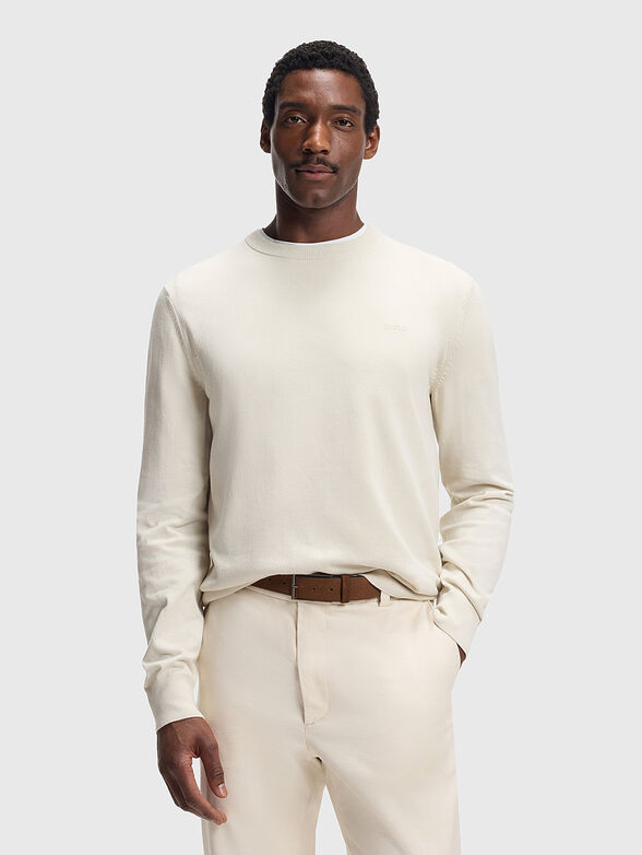 Cotton sweater with embroidered logo - 1